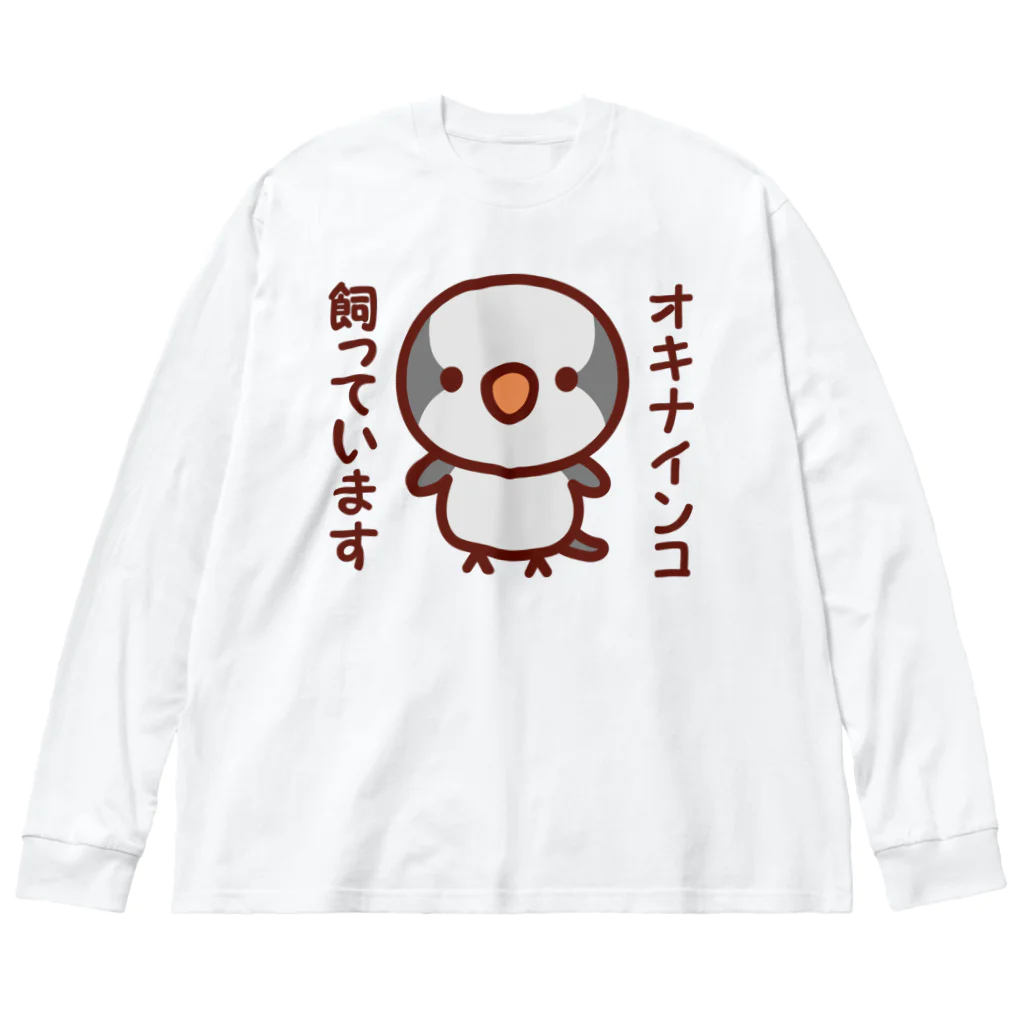 いんこ屋堂のオキナインコ飼っています（グレー） ビッグシルエットロングスリーブTシャツ