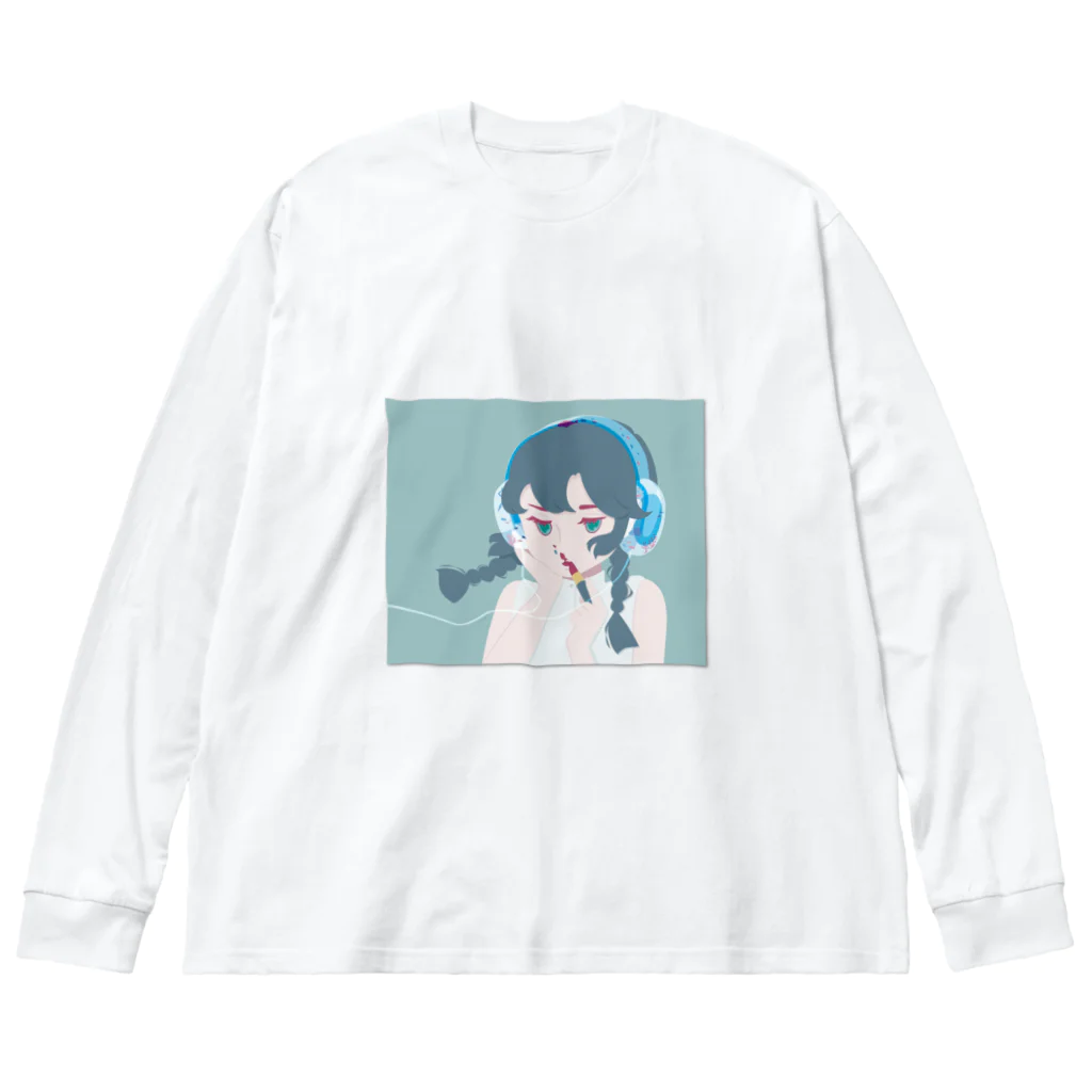 fu-ko_2311のアクアリウムヘッドホン ビッグシルエットロングスリーブTシャツ