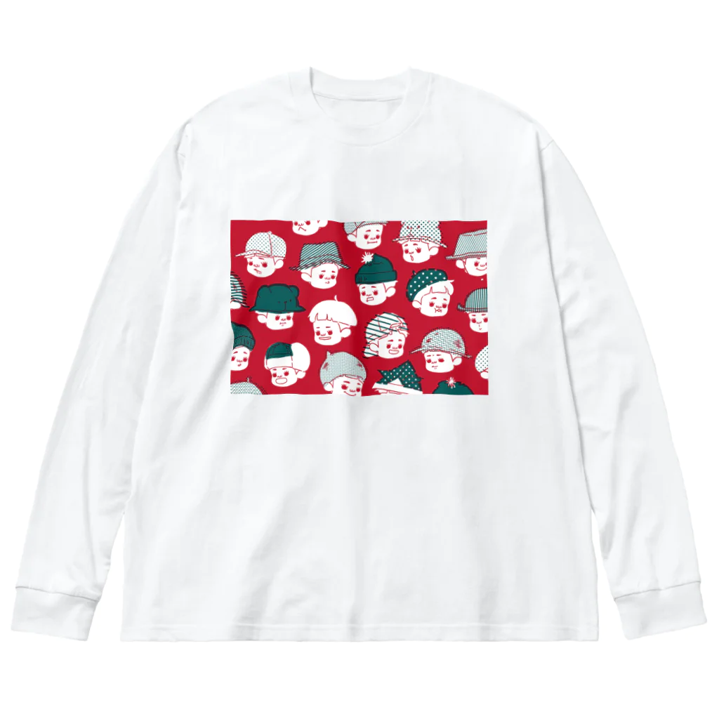 ぼくちん。のぼくちん RED ビッグシルエットロングスリーブTシャツ