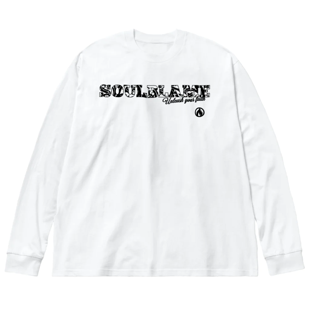 SOULBLAMEのMIXED LOGO L-SLEEVE IN WHITE ビッグシルエットロングスリーブTシャツ