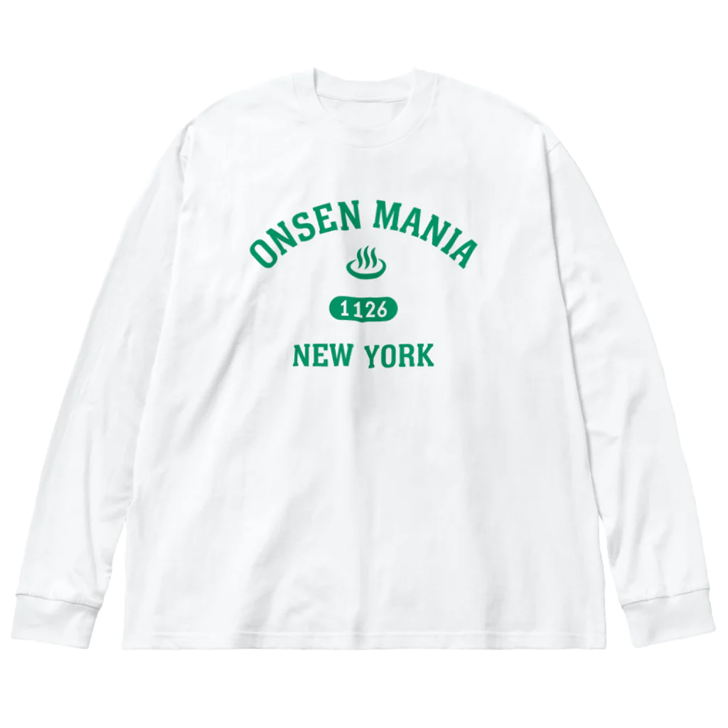 kg_shopのONSEN MANIA (グリーン) ビッグシルエットロングスリーブTシャツ