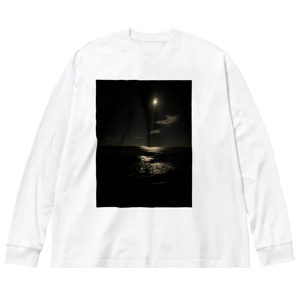 犬の海と月 Big Long Sleeve T-Shirt