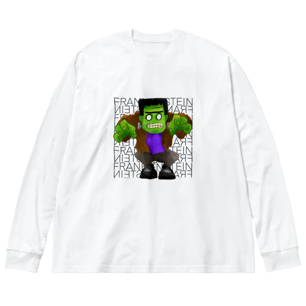 Hey! Kids KidsのHalloween Frankenstein Liam Fitzpatrick  Big Long Sleeve T-Shirt