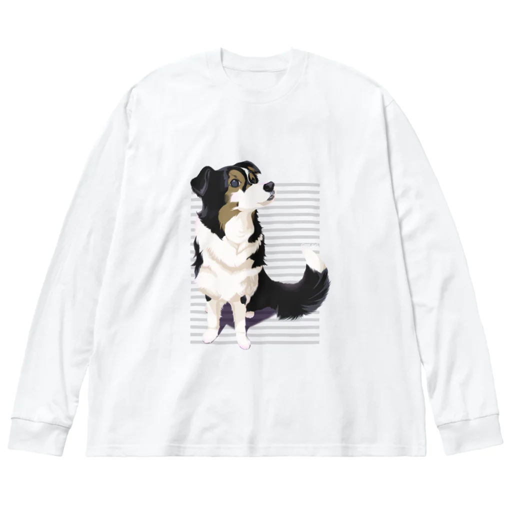 犬甘ちゃんの杜のコリーのメリちゃん ビッグシルエットロングスリーブTシャツ