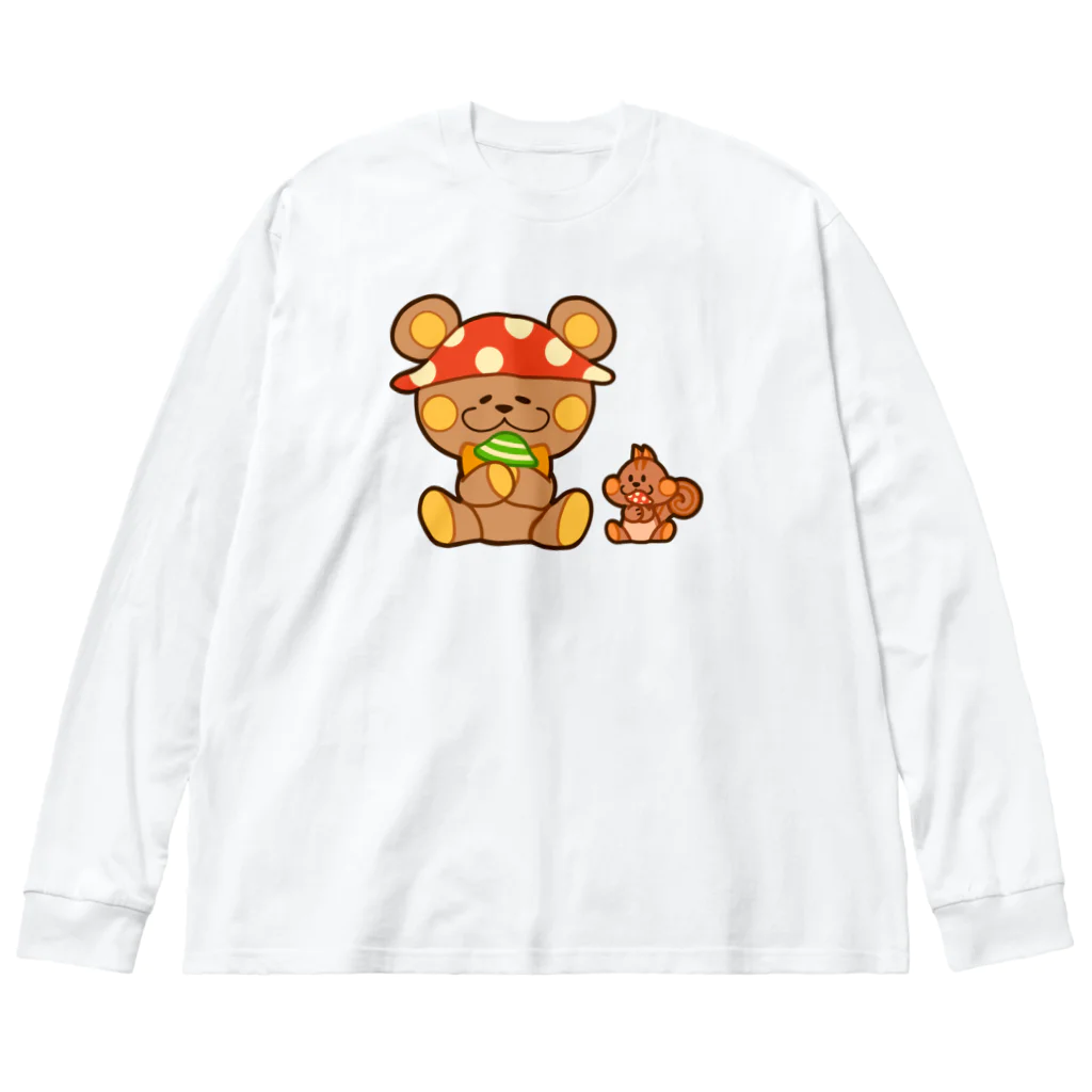 レタ(LETA)のぬいクマちゃんのキノコがり Big Long Sleeve T-Shirt