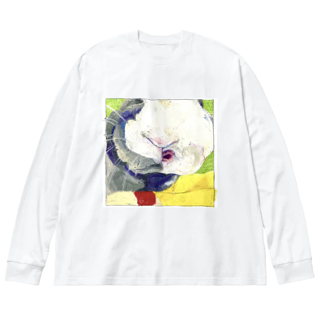 Rainy_Rainyのドアップうさぎ ビッグシルエットロングスリーブTシャツ