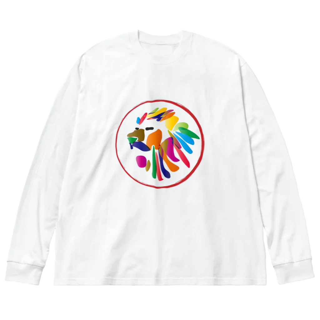 chicodeza by suzuriのカラフルライオン Big Long Sleeve T-Shirt