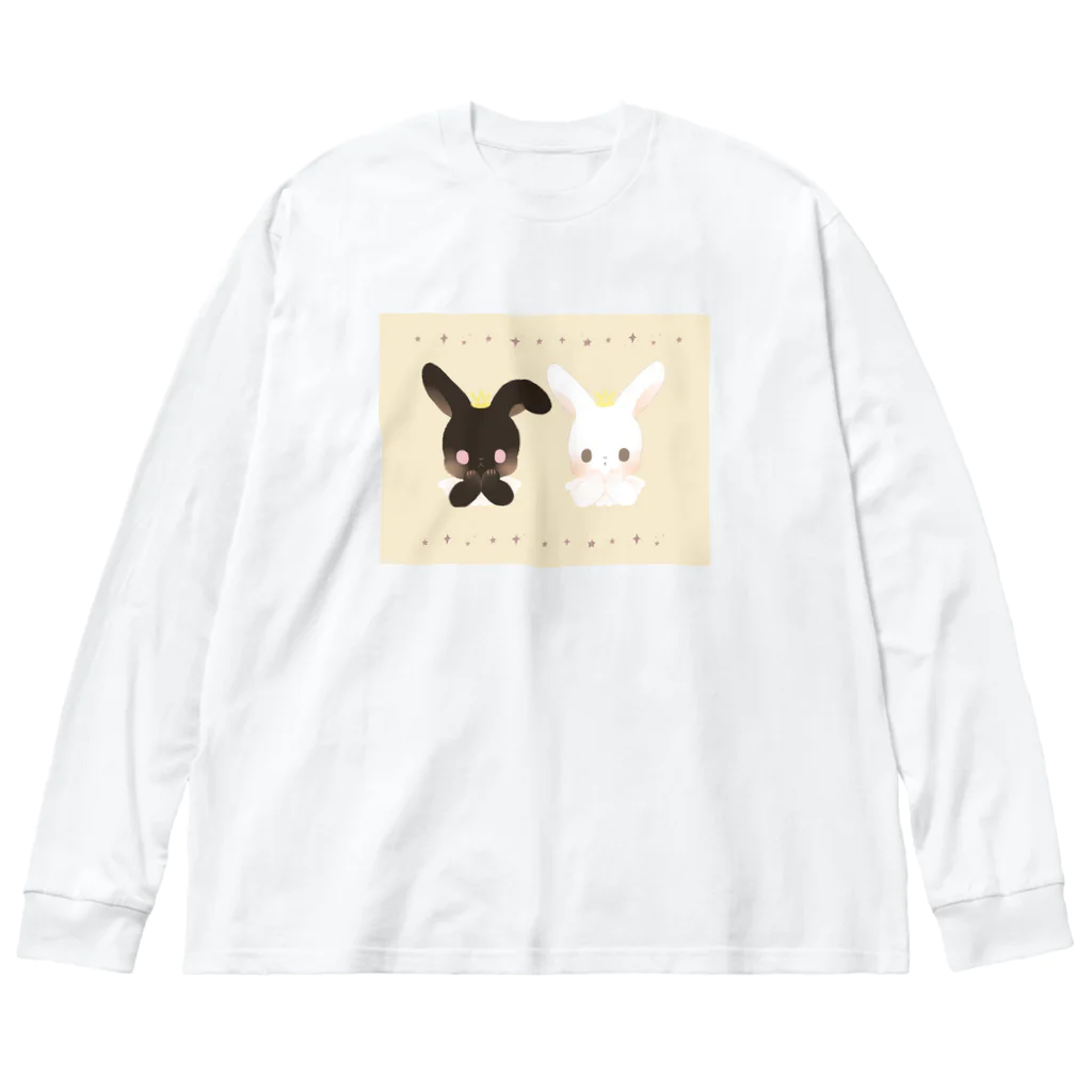 たかどのみこと🕊の白黒うさぎ Big Long Sleeve T-Shirt