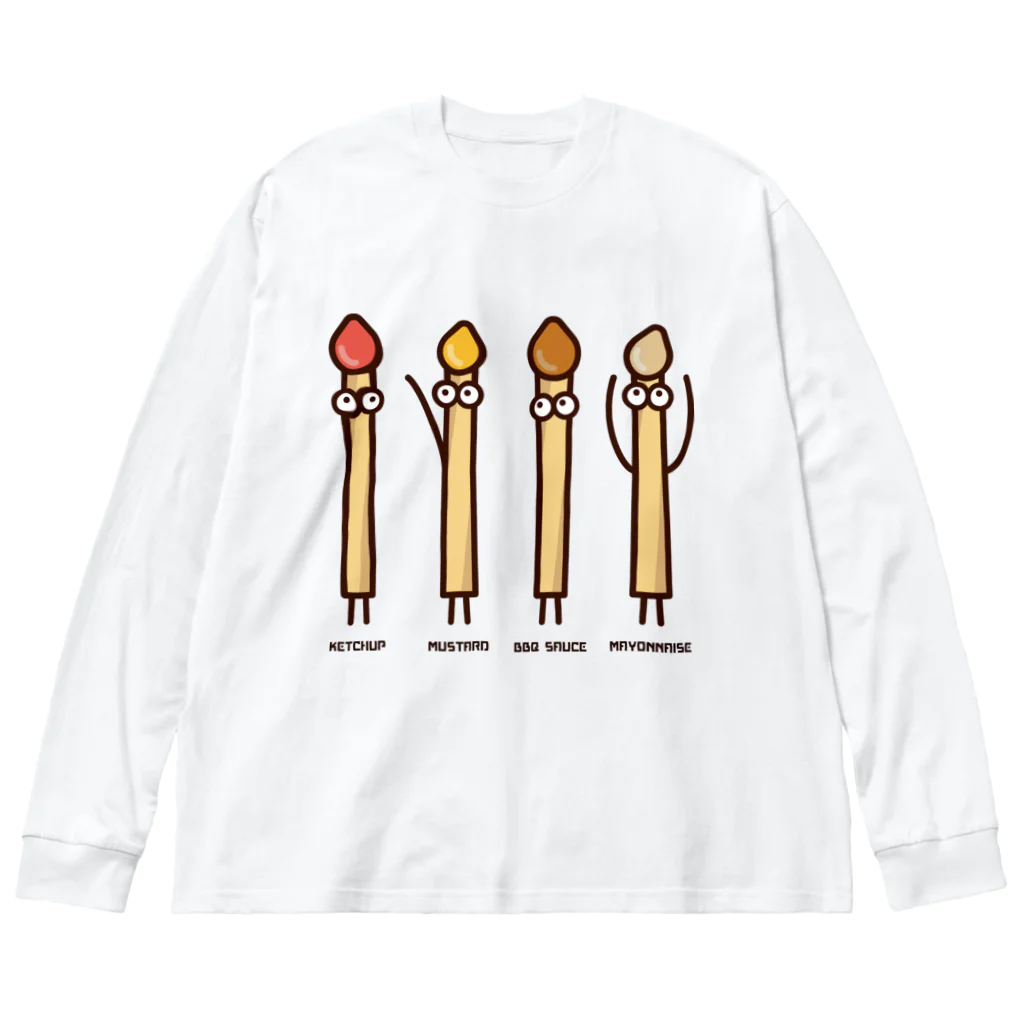 高堂玲/イラストの方のフライドポテト4兄弟 ビッグシルエットロングスリーブTシャツ