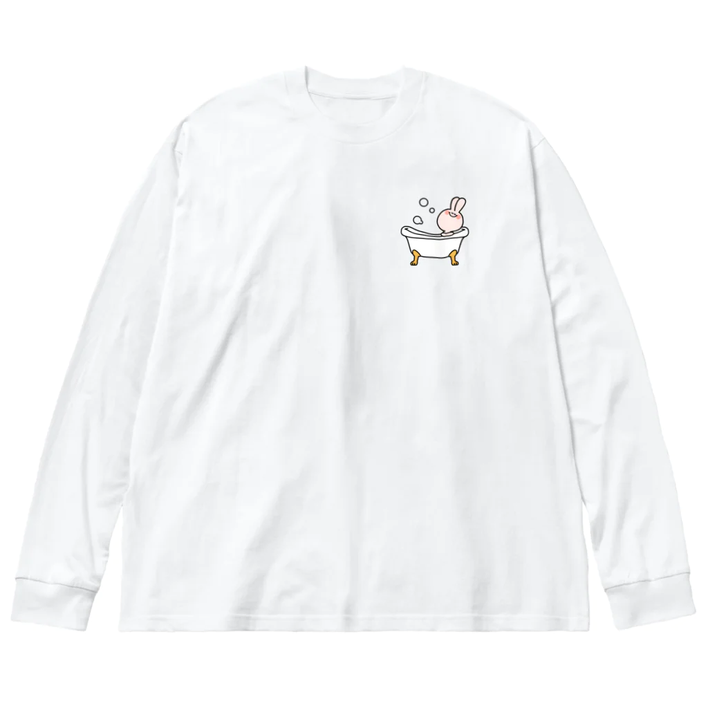 ふじやぎのBath Timeうさぎ ビッグシルエットロングスリーブTシャツ