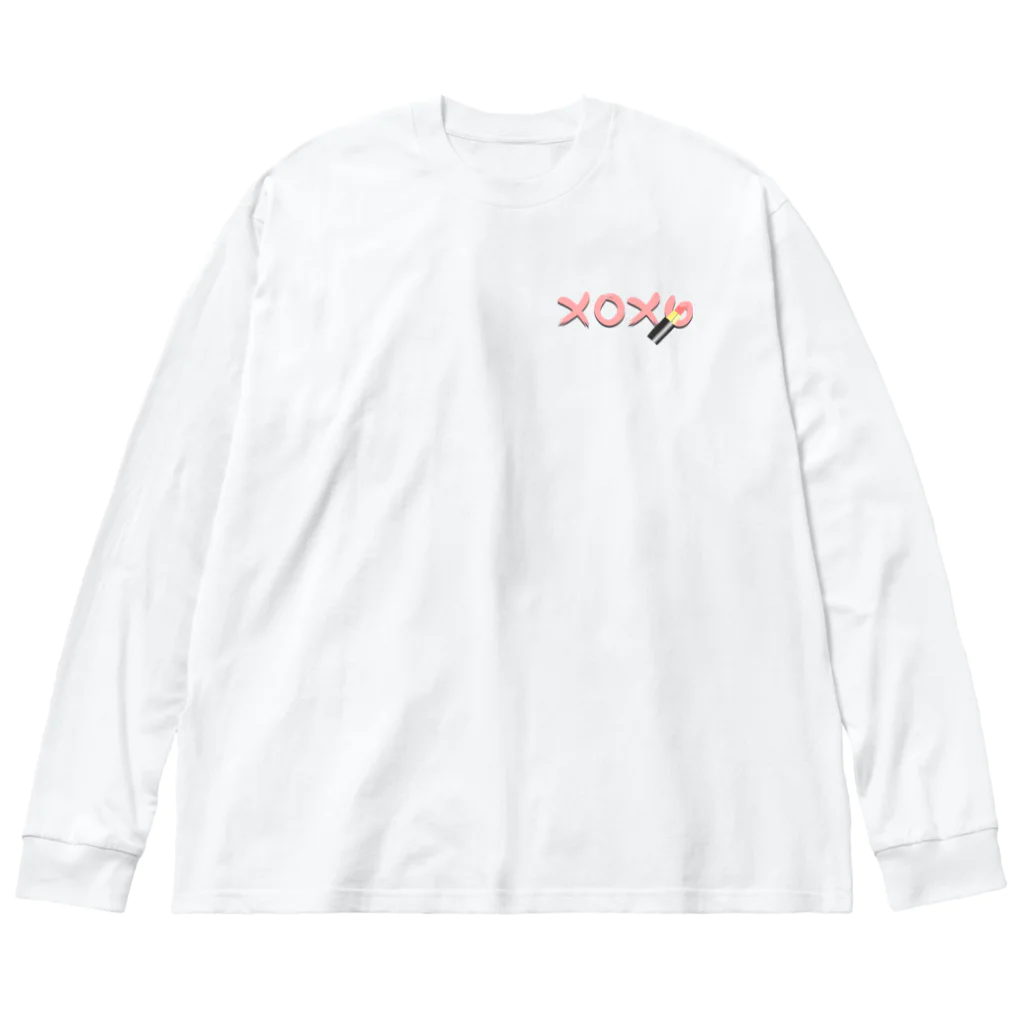 A33のワンポイント　xoxo ビッグシルエットロングスリーブTシャツ