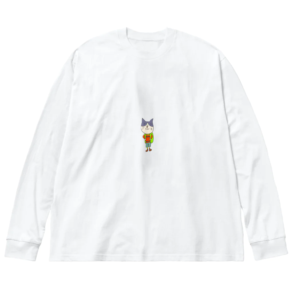 Rieの猫ちゃんお仕事シリーズ☆登山家日本猫さん Big Long Sleeve T-Shirt