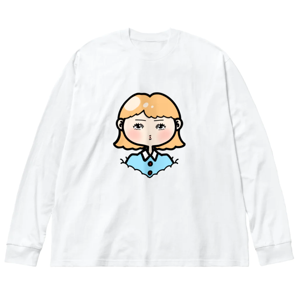 子ヤギさんの上目遣いちゃん ビッグシルエットロングスリーブTシャツ