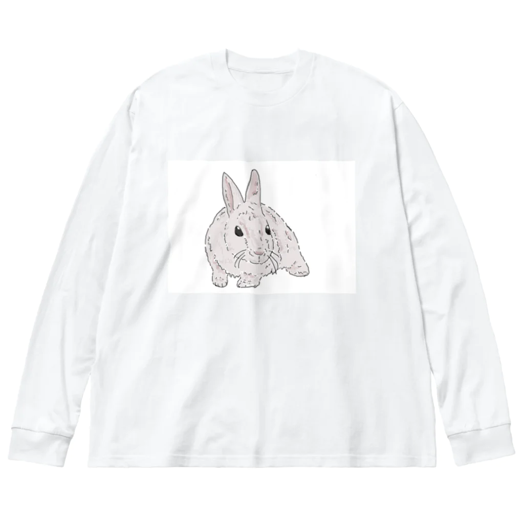 niwatsukinoのうさぎのウサ丸 ビッグシルエットロングスリーブTシャツ