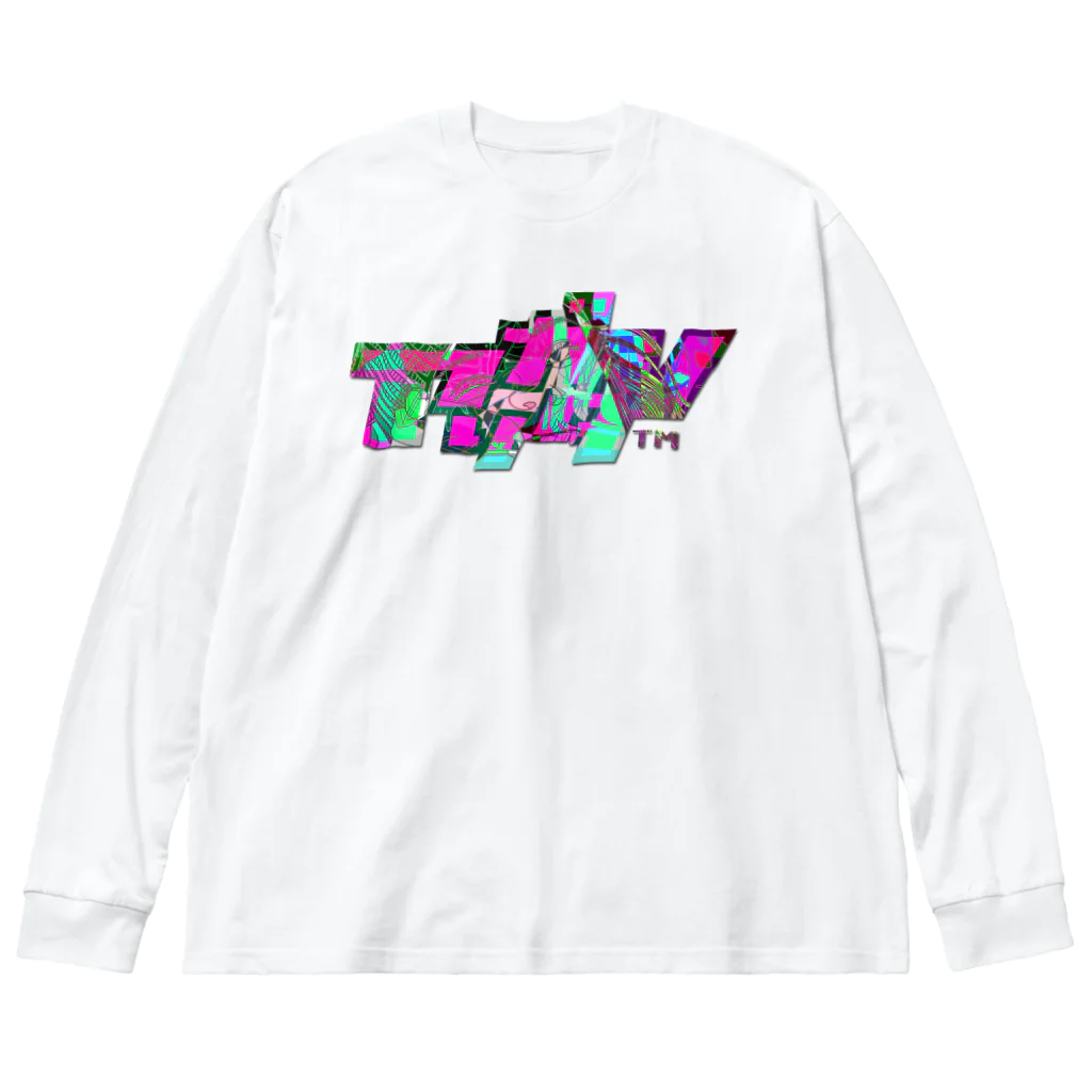 VRIGVTVSHI のアリガタシ™ NEON WHITE ビッグシルエットロングスリーブTシャツ