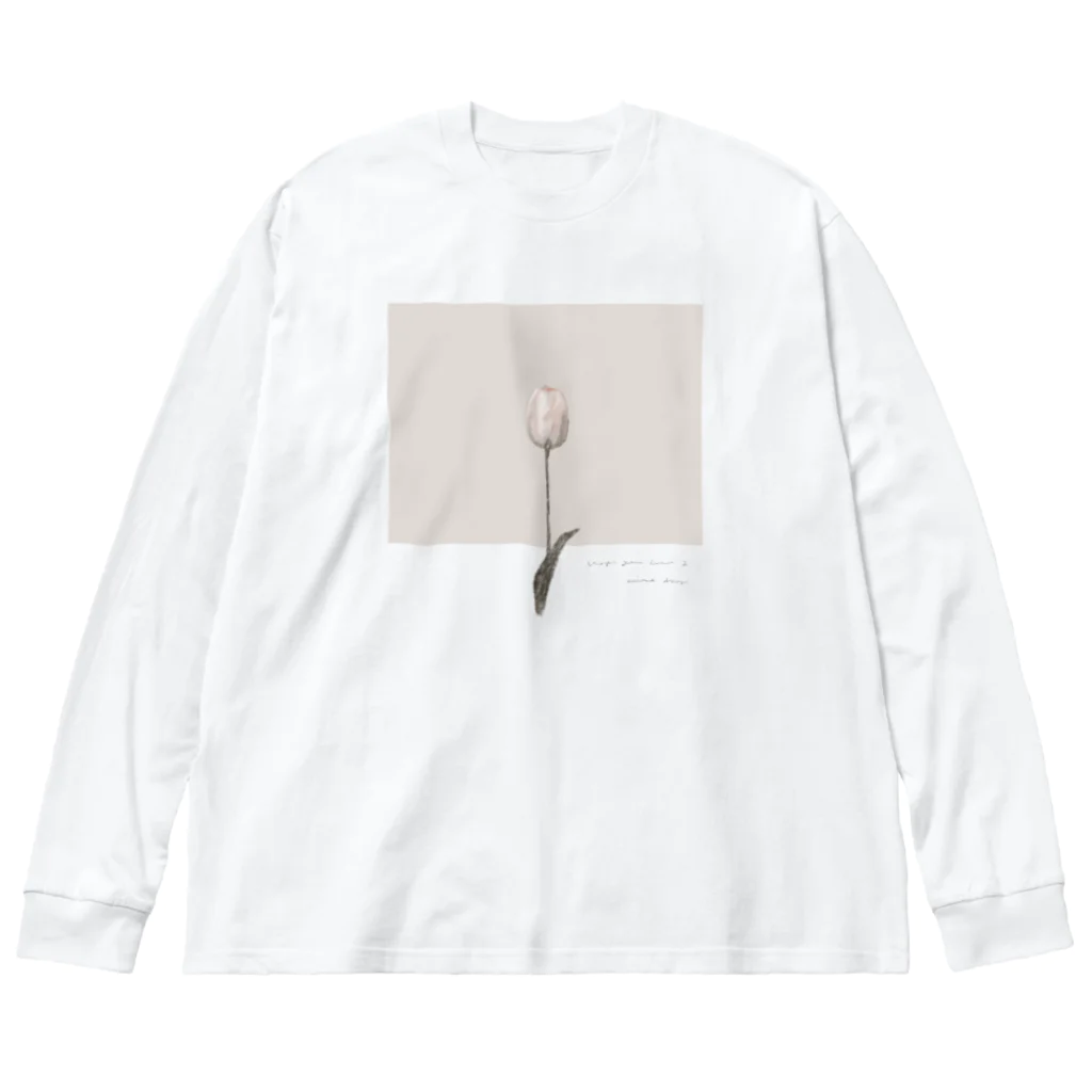 rilybiiのantique peach milk tea × logo message Big Long Sleeve T-Shirt