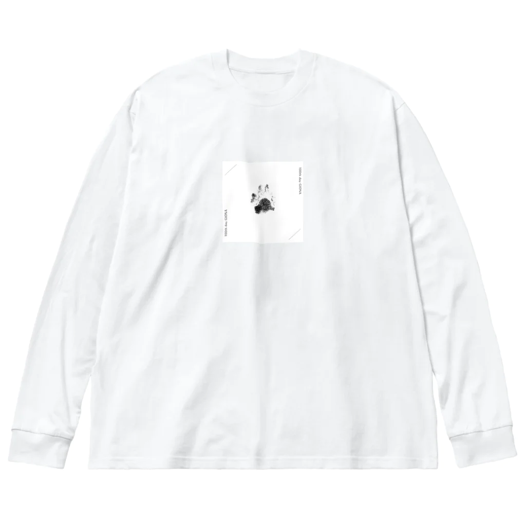 GIONAくんのおみせの【GIONA 生後100日記念】足形グッズ Big Long Sleeve T-Shirt