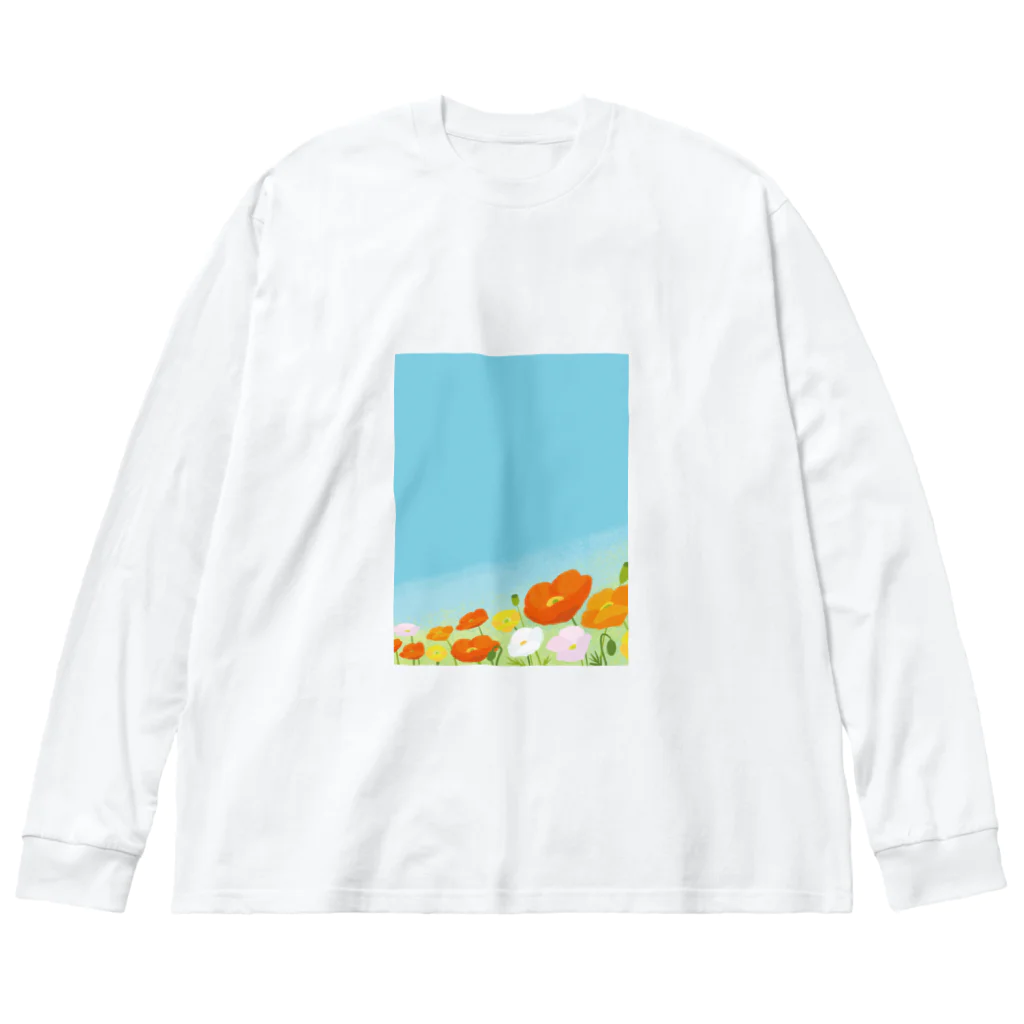 はっちゃんの空とポピー Big Long Sleeve T-Shirt