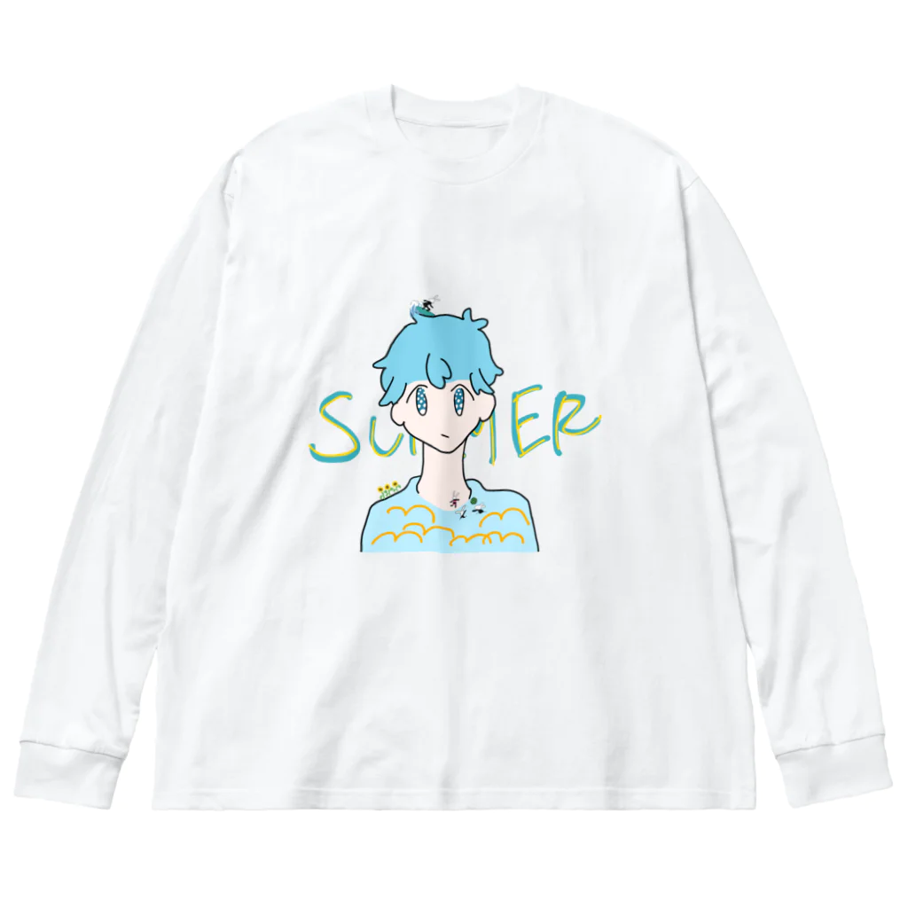 サエリの落書きのSummerBoy ビッグシルエットロングスリーブTシャツ