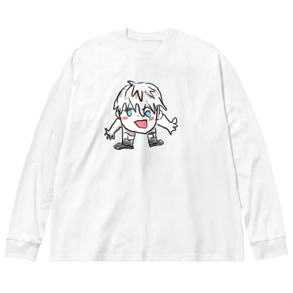 リタホワイト🧊🦢セルフ受肉的なの自画像くん ビッグシルエットロングスリーブTシャツ