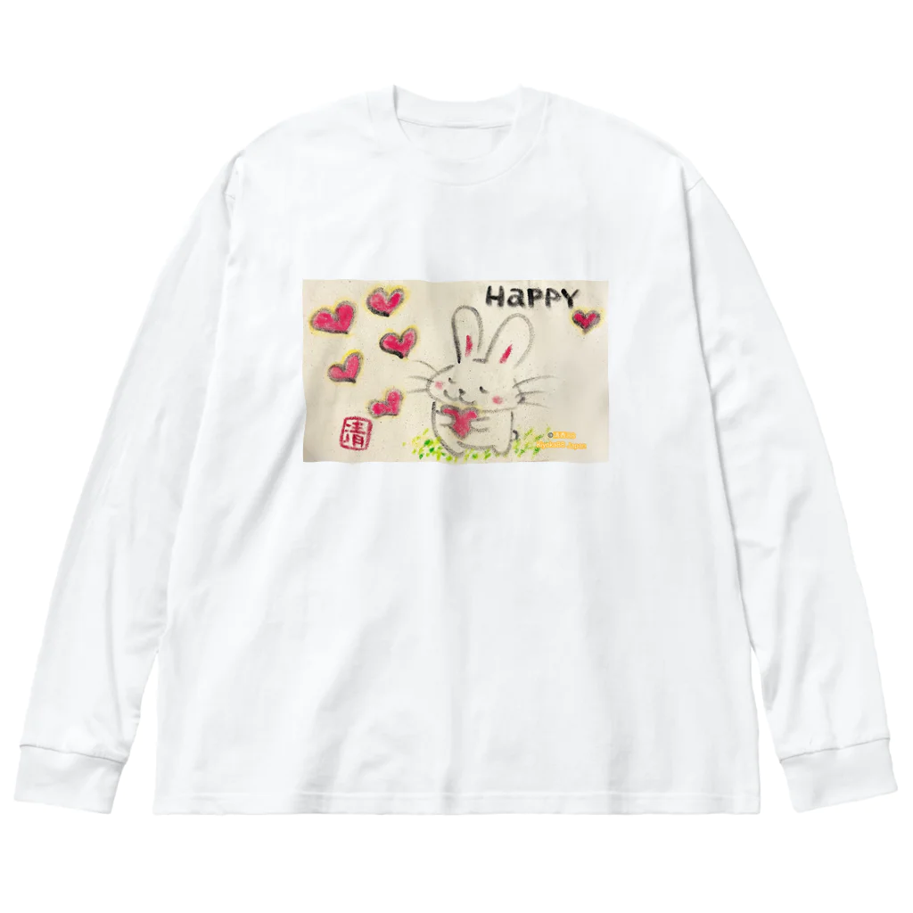 KIYOKA88WONDERLANDのうさぎちゃん。HAPPY ビッグシルエットロングスリーブTシャツ