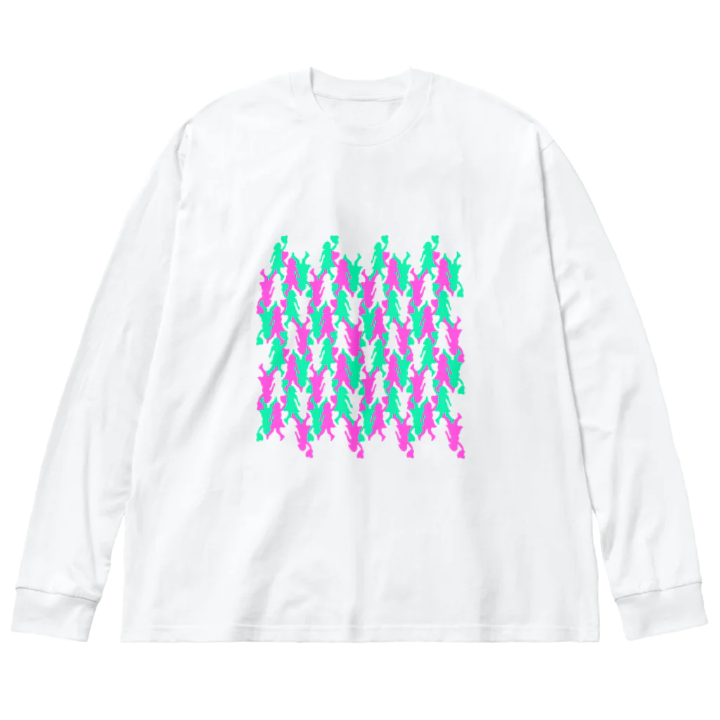 SAKURAMEDERUの麦わら帽子パターンB Big Long Sleeve T-Shirt