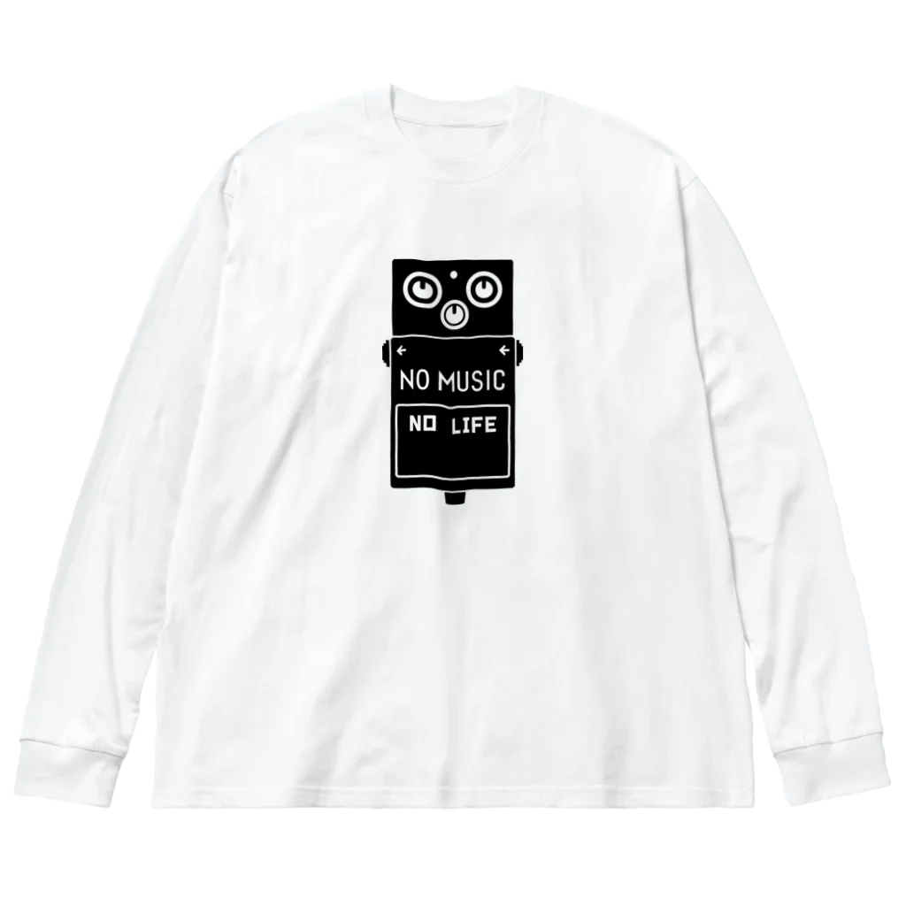 QUQU_WORKSのノーミュージックノーライフ エフェクターデザイン ブラック Big Long Sleeve T-Shirt