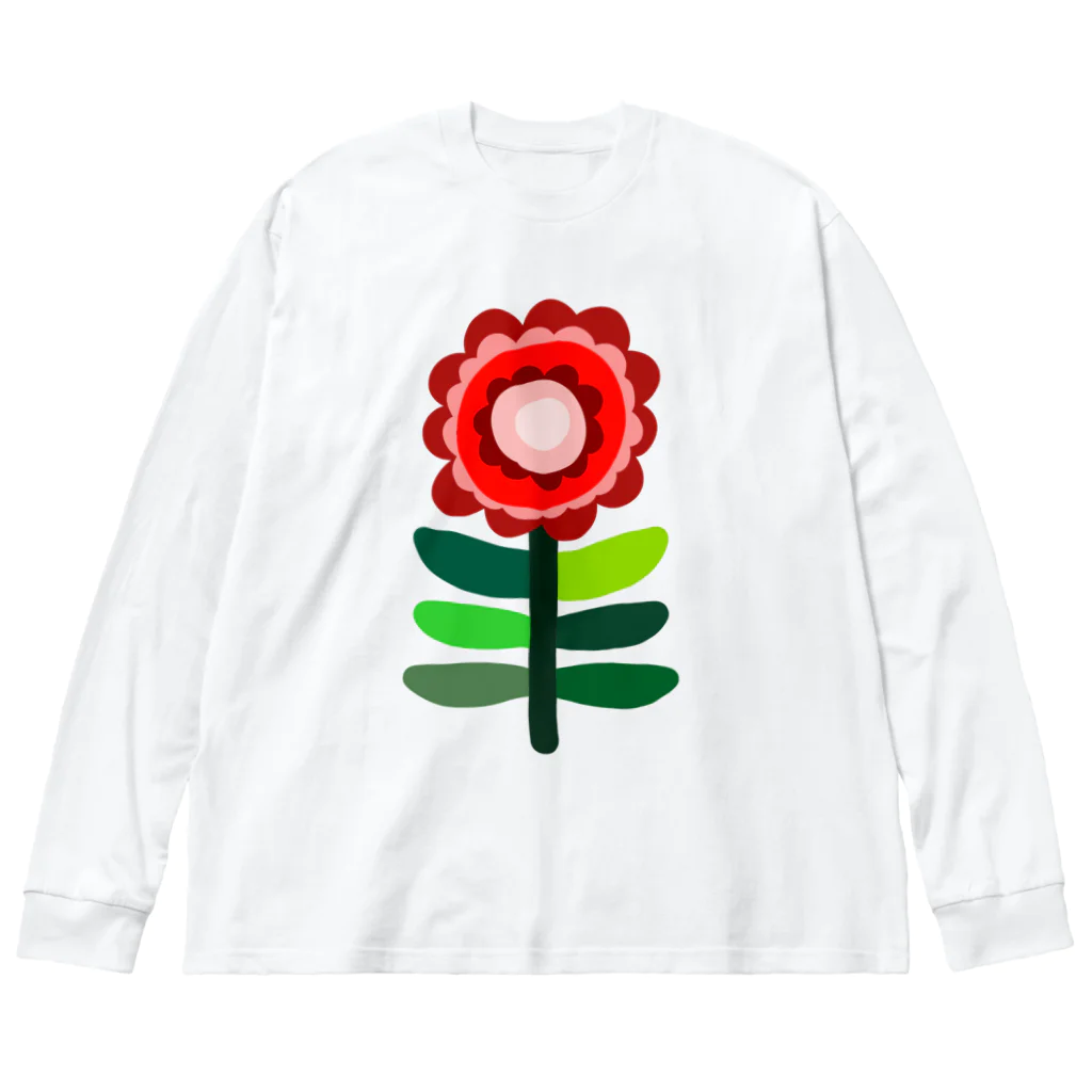 4_seasonのLITTLE FLOWER (RED2) ビッグシルエットロングスリーブTシャツ