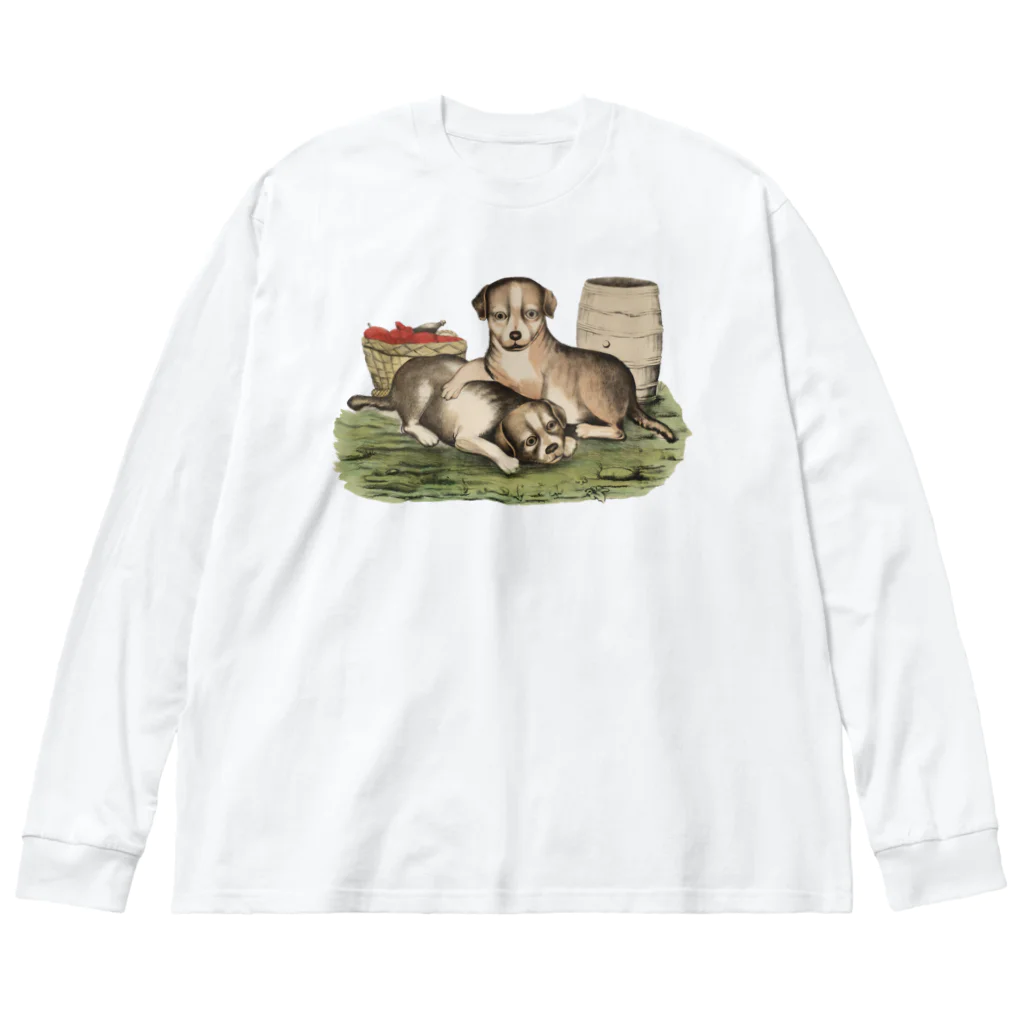 Saza-nami Antique designの２匹の犬 Big Long Sleeve T-Shirt