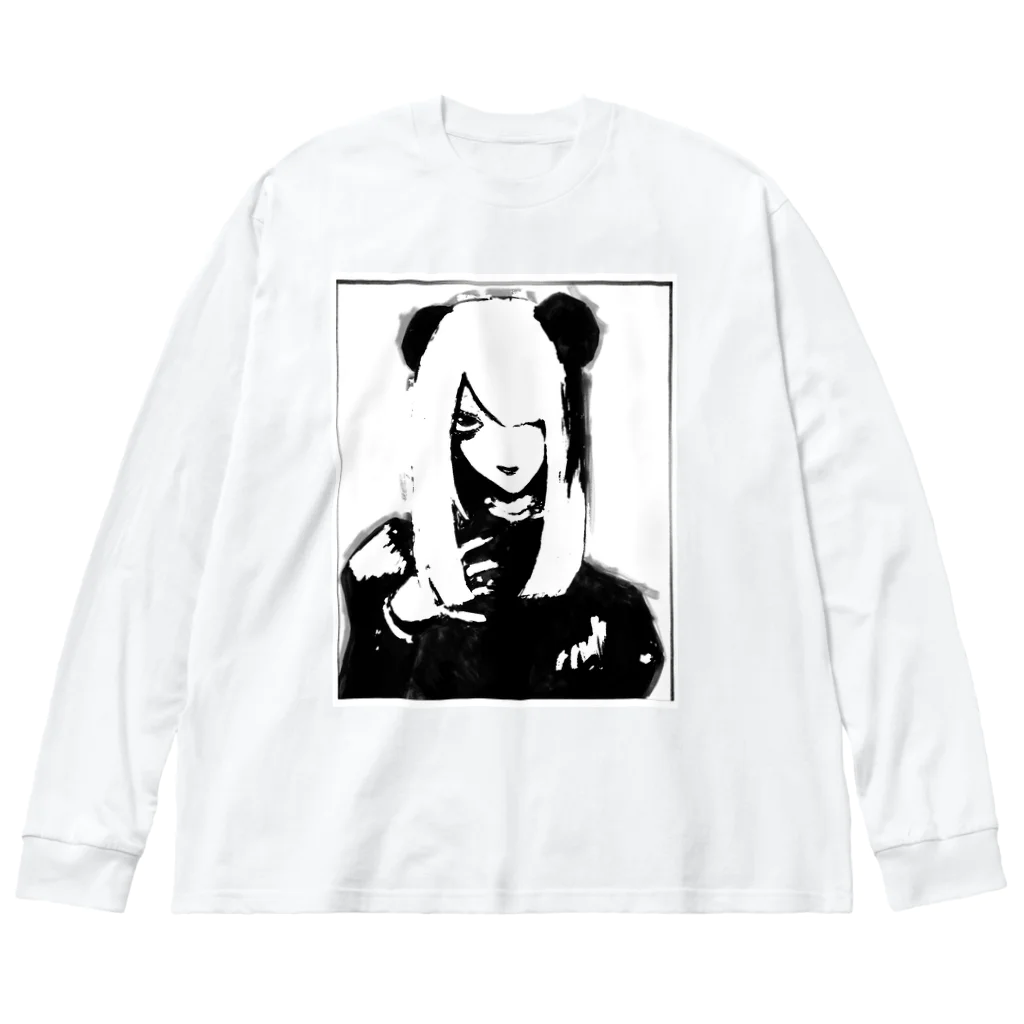 Burutasu のgoth girl white ビッグシルエットロングスリーブTシャツ