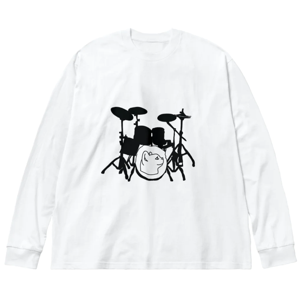 ロジローのドラム(ネコ)黒 Big Long Sleeve T-Shirt