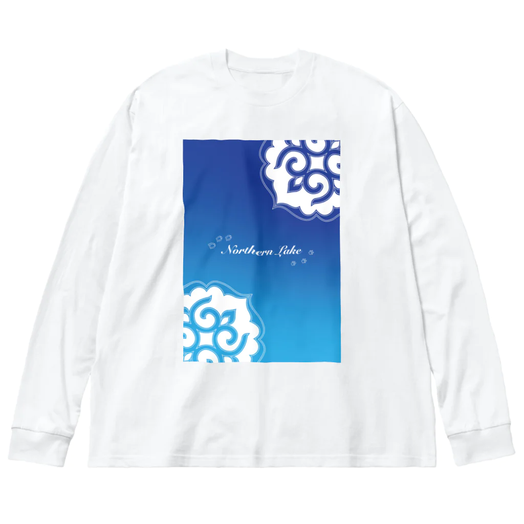 Loveuma. official shopのNorthern Lake's Ainu pattern（Full graphic） ビッグシルエットロングスリーブTシャツ