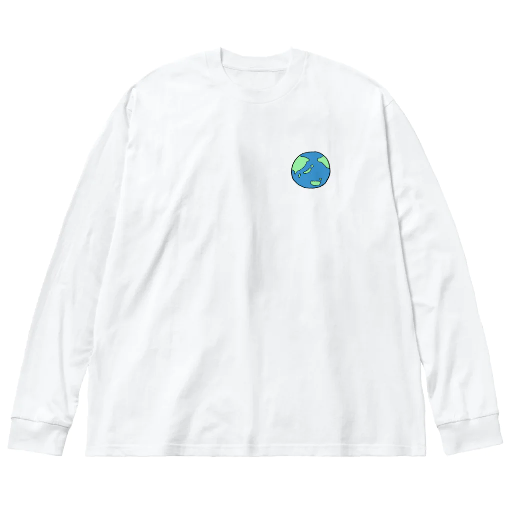ぱくぱくショップの地球 ビッグシルエットロングスリーブTシャツ