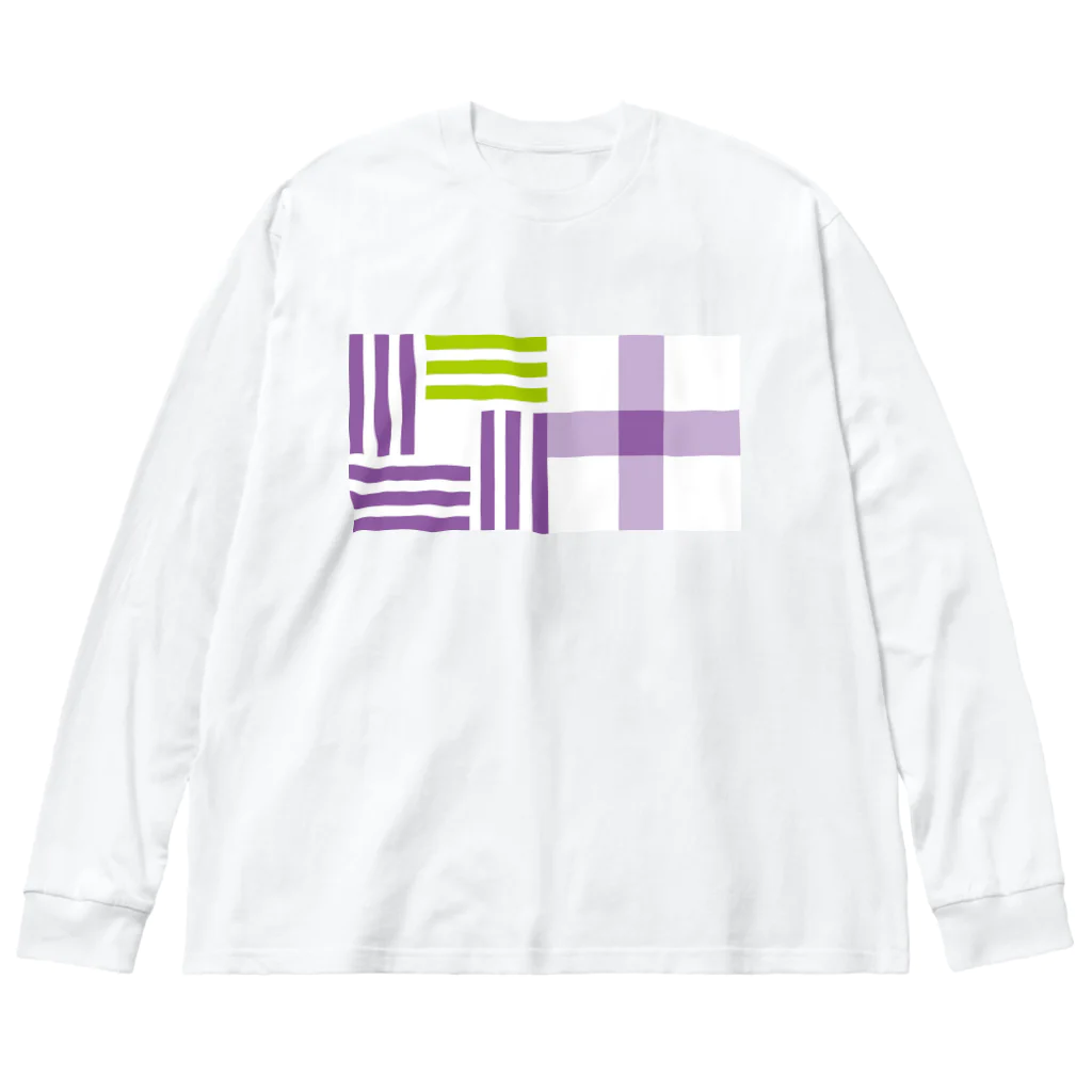 toitoi shopのogori 叶え星紋様(パープル・グリーン) Big Long Sleeve T-Shirt