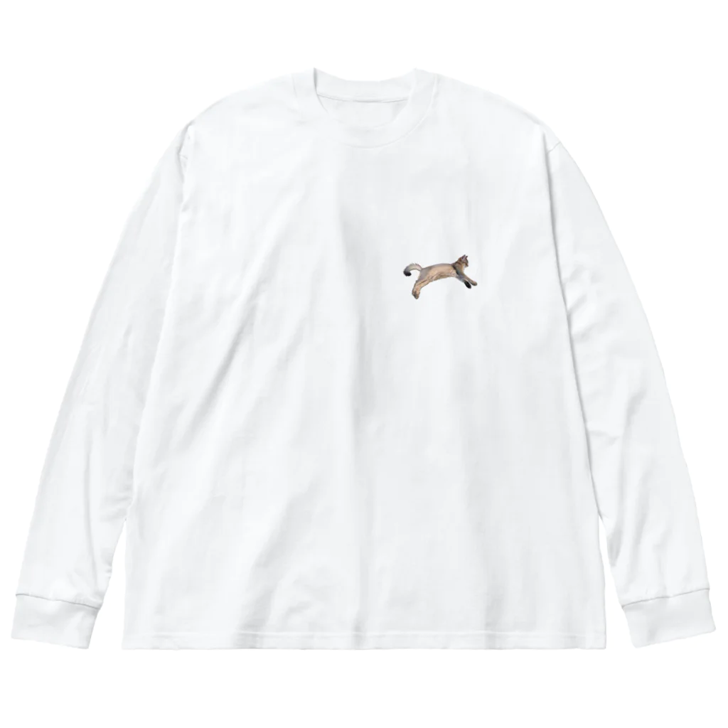 komugi_catの目を閉じてても躍動感コムギ ビッグシルエットロングスリーブTシャツ