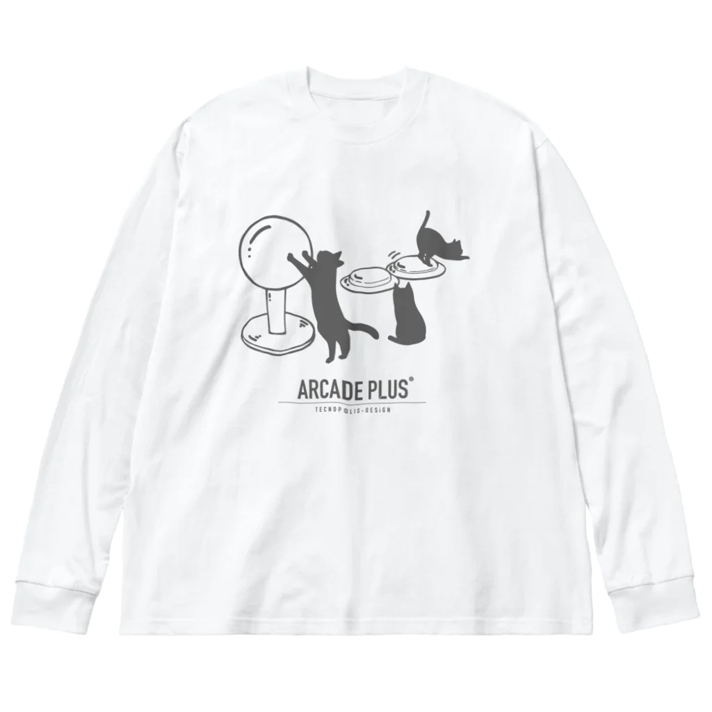 テクノポリスデザインのコンパネ猫（ARCADE_PLUS） Big Long Sleeve T-Shirt