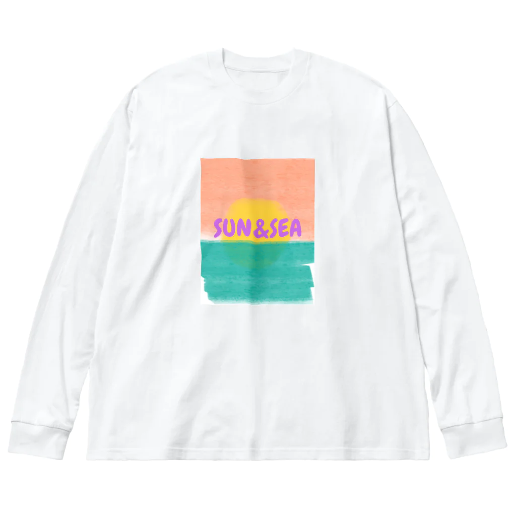 jeans-sneaker-shirtのサーファーショップにありそうなTシャツ前面 ビッグシルエットロングスリーブTシャツ