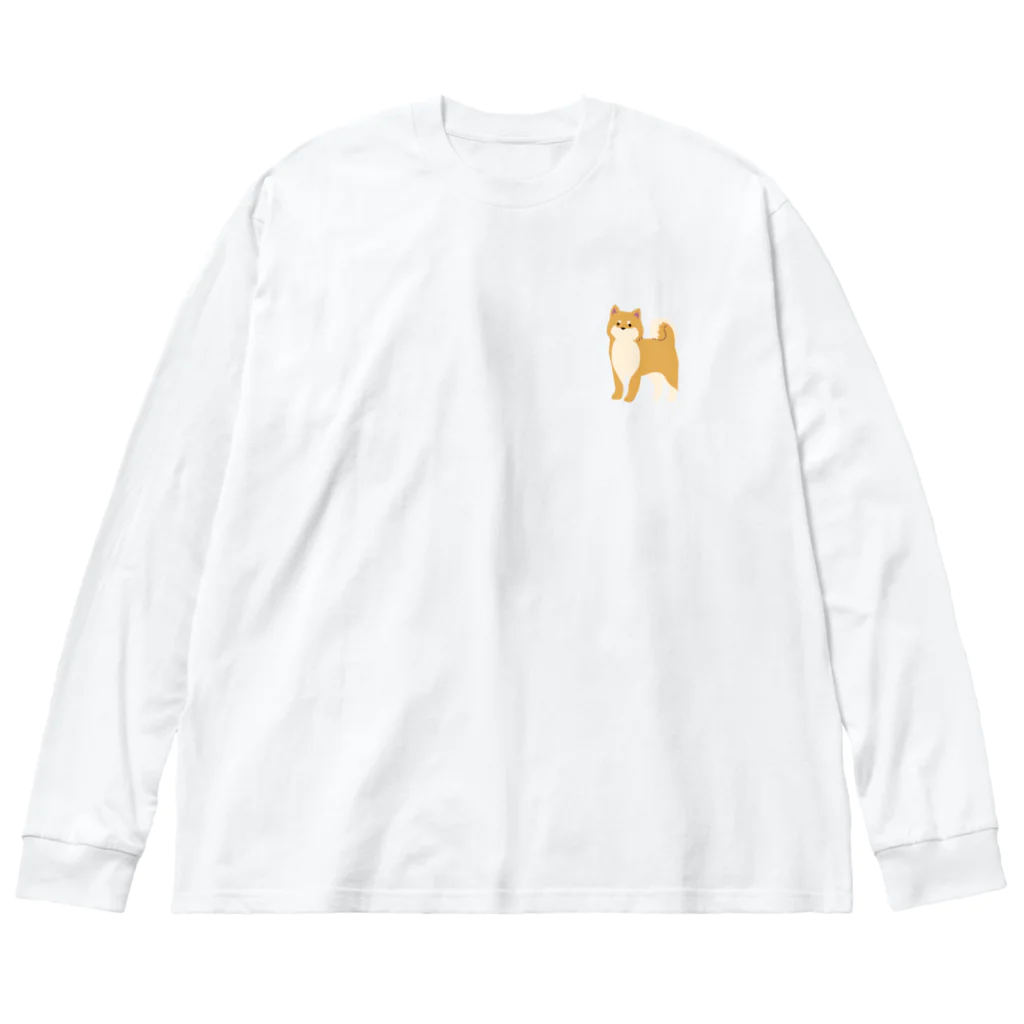 Kotetsu diary(SUZURI店)のゆるゆる柴犬 ビッグシルエットロングスリーブTシャツ