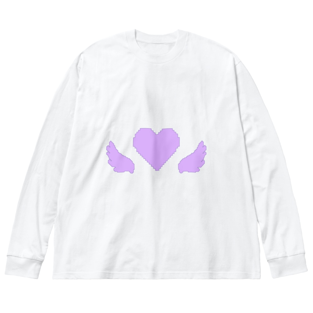 AngeThirdのドットハートエンジェル【パープル】 Big Long Sleeve T-Shirt