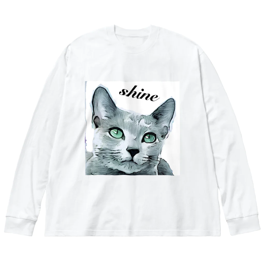 shineのI love cats ロシアンブルー ビッグシルエットロングスリーブTシャツ