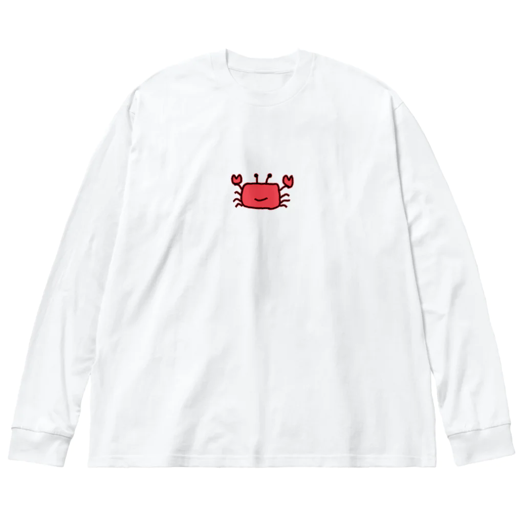 なかにしゲームス公式グッズ屋さんのなかにしが描いたカニの絵 Big Long Sleeve T-Shirt