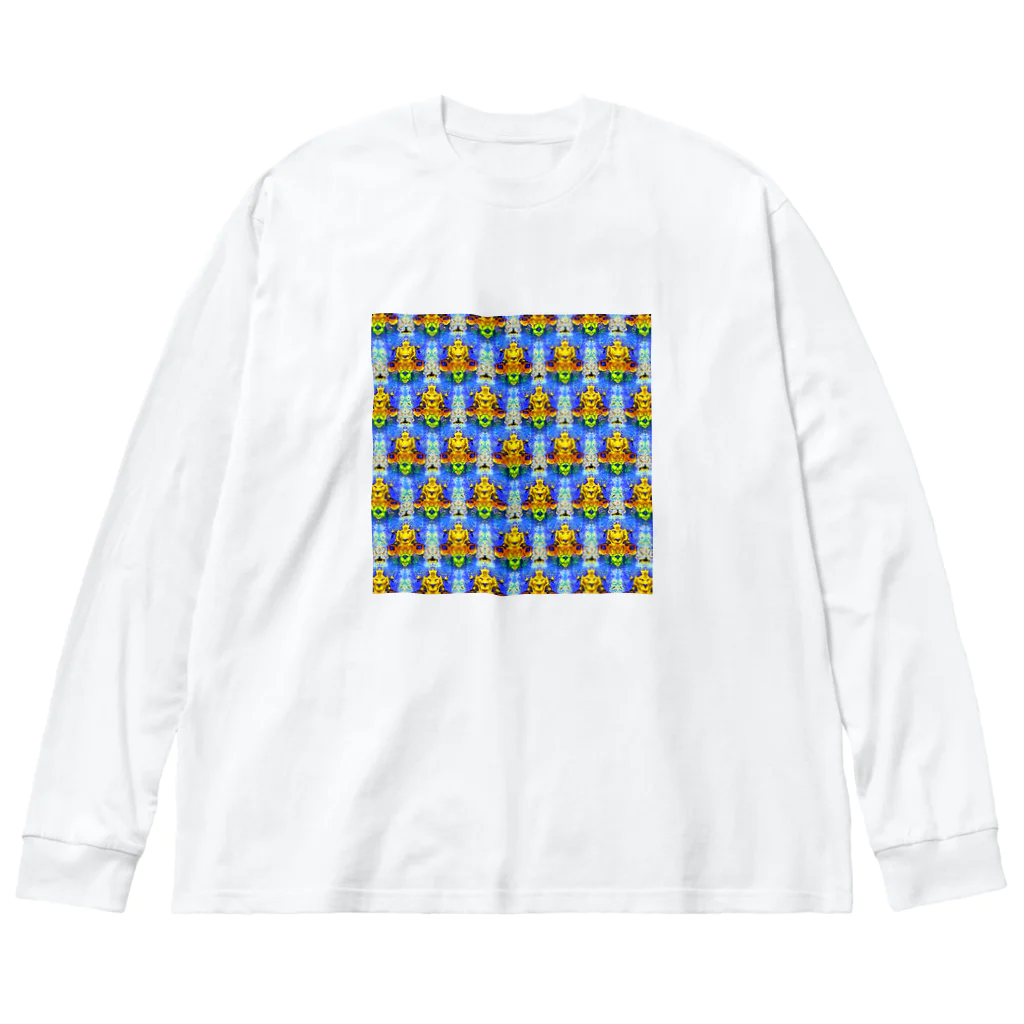 🍩tarojiro(たろじろ) shop🍩の人間掃除機ロボット模様 Big Long Sleeve T-Shirt