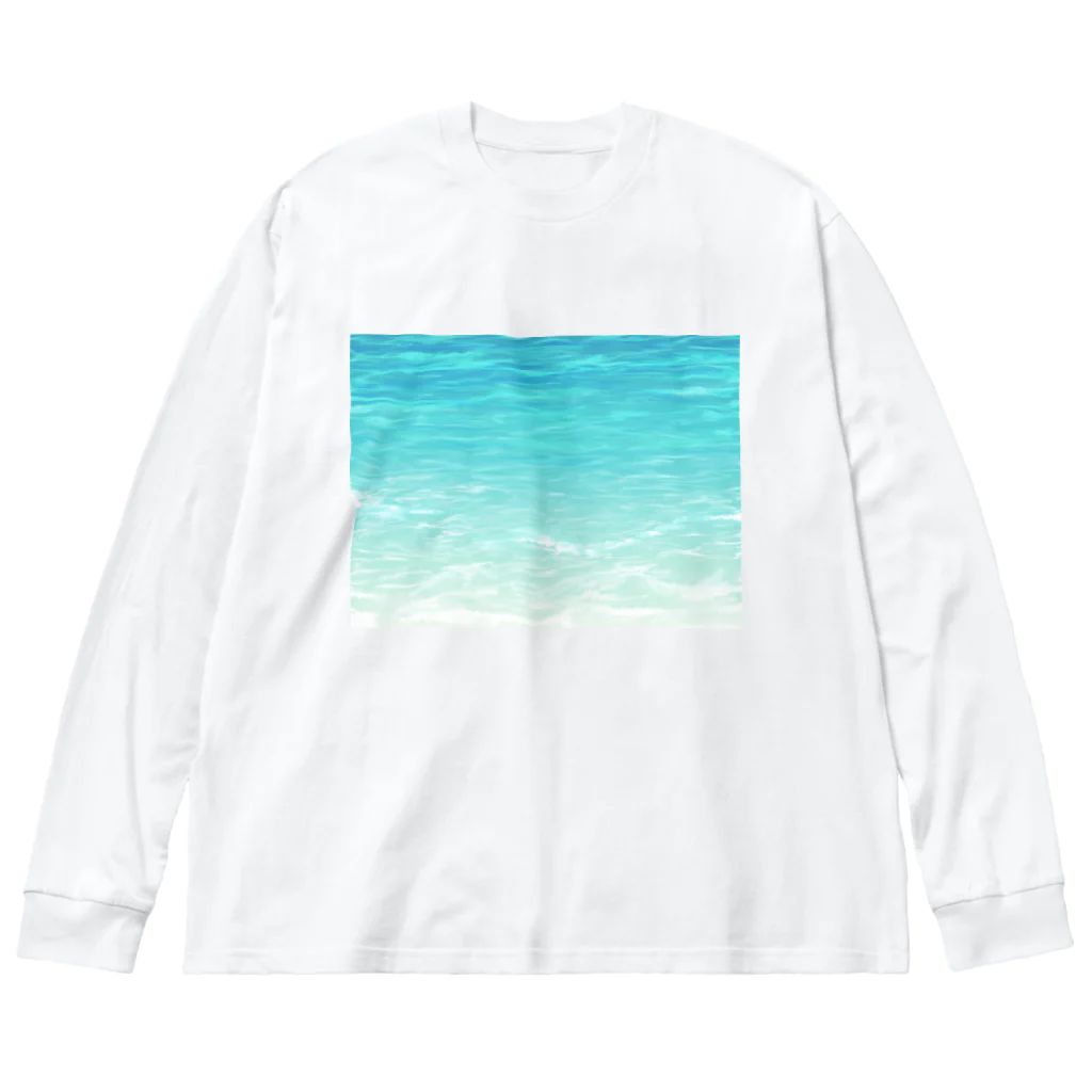 しろくろショップの海の水面 ビッグシルエットロングスリーブTシャツ