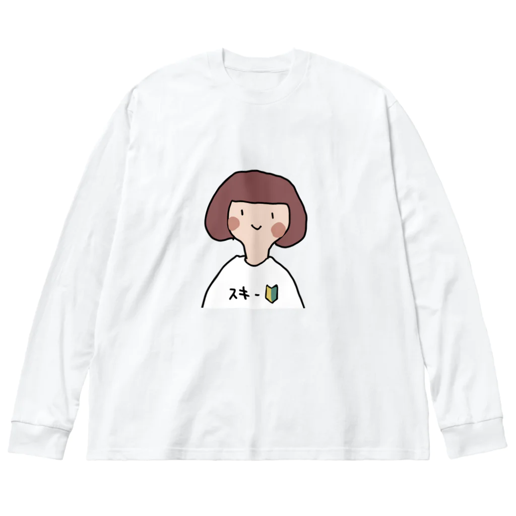 yamamototomohiroのスキー初心者女子 ビッグシルエットロングスリーブTシャツ