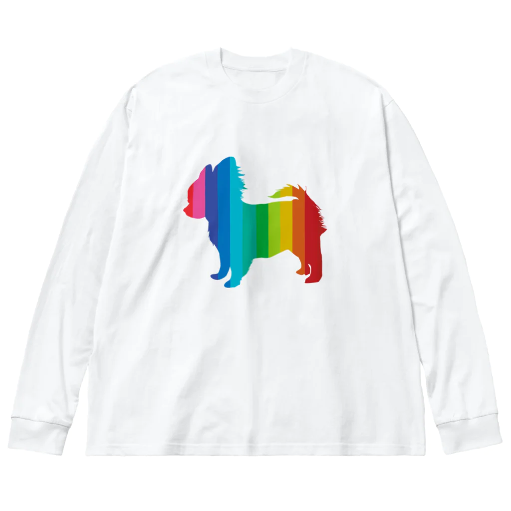 chicodeza by suzuriのカラフルチワワのシルエット Big Long Sleeve T-Shirt