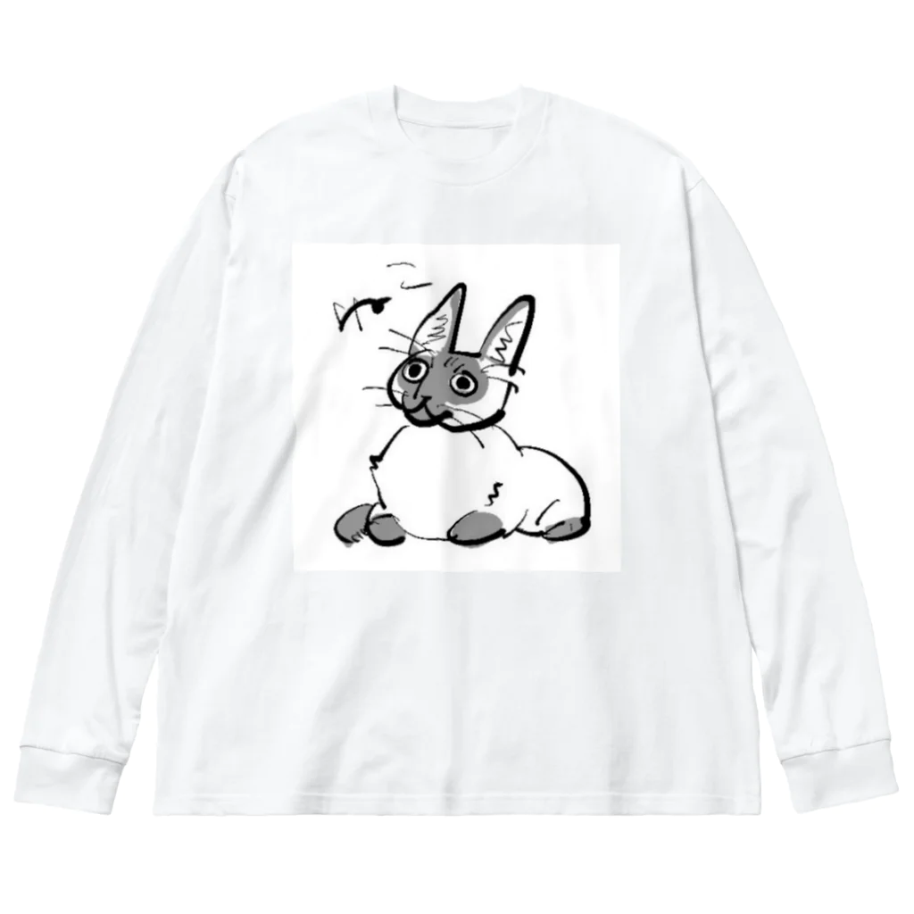 りんごーのねこ ビッグシルエットロングスリーブTシャツ