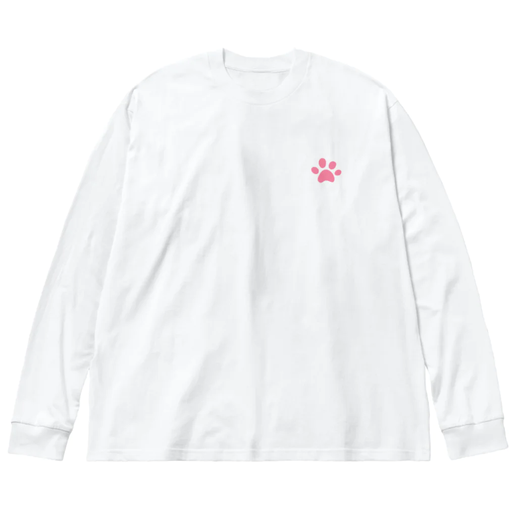 ねこといっしょに🐈猫グッズ専門店🐾のピンクの肉球 Big Long Sleeve T-Shirt
