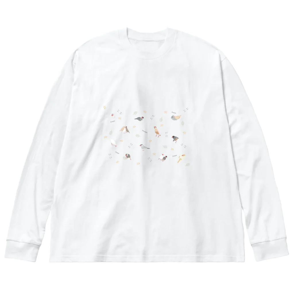 雛乃の文鳥グッズ屋さんの文鳥たちクリア Big Long Sleeve T-Shirt