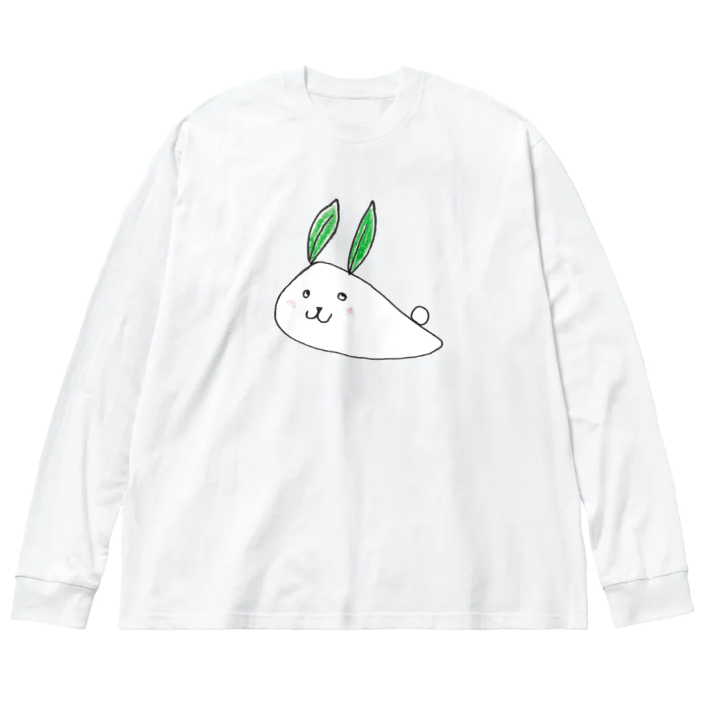 森図鑑の[森図鑑] 笹うさぎ Big Long Sleeve T-Shirt