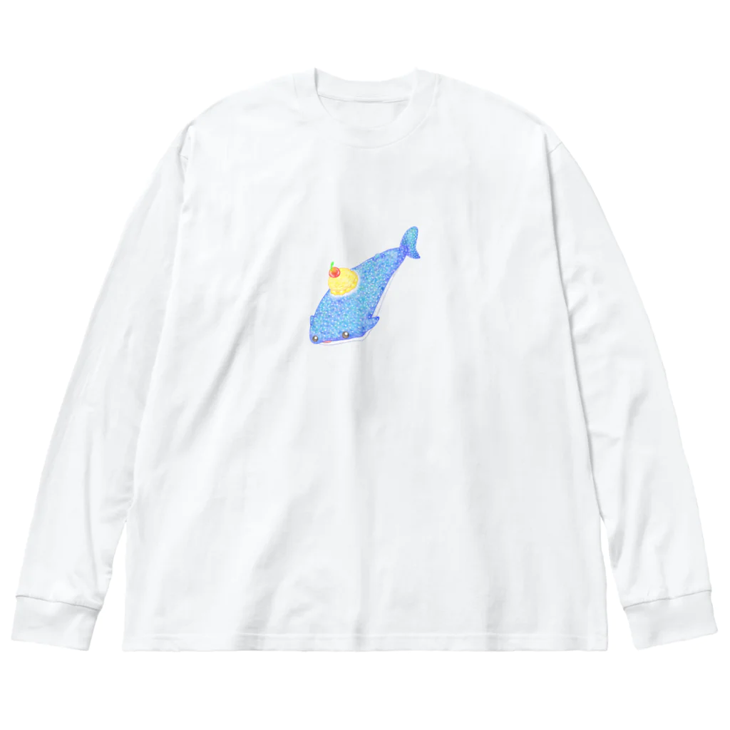 satoayaのアニマルカフェのシ―フードアニマル　クリームソーダジンベイ Big Long Sleeve T-Shirt